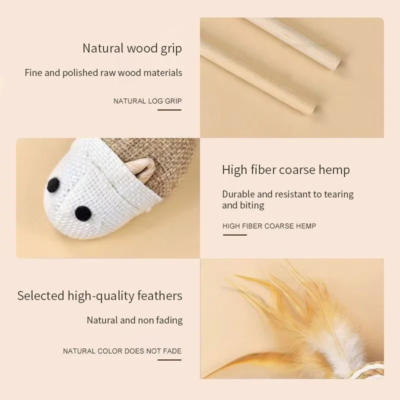 Teaser Feather Cat Wand Toy