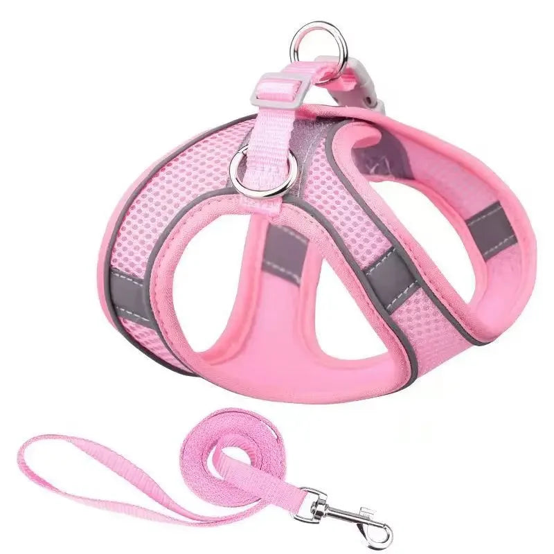 Adjustable Pet Harness Leash Set for Small Pets