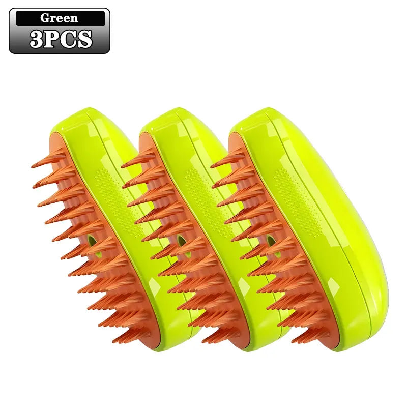 Steamy Dog Brush Electric Spray Cat Hair Brush 3 in1 Dog Steamer Brush for Massage Pet Grooming Removing Tangled and Loose Hair