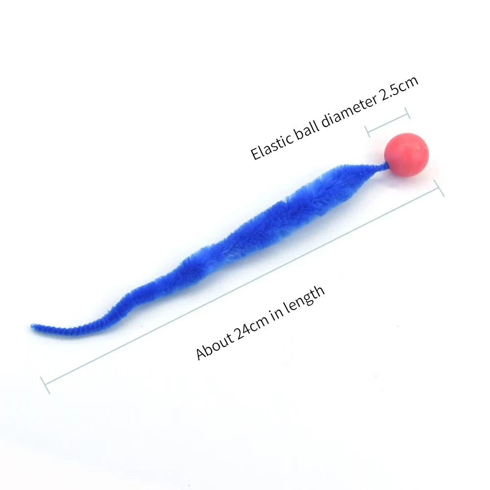 1PC Cat interactive toys Tickle Cat Colorful bouncing ball Pet supplies Puzzle teasing indoor cat worm caterpillar elastic toy