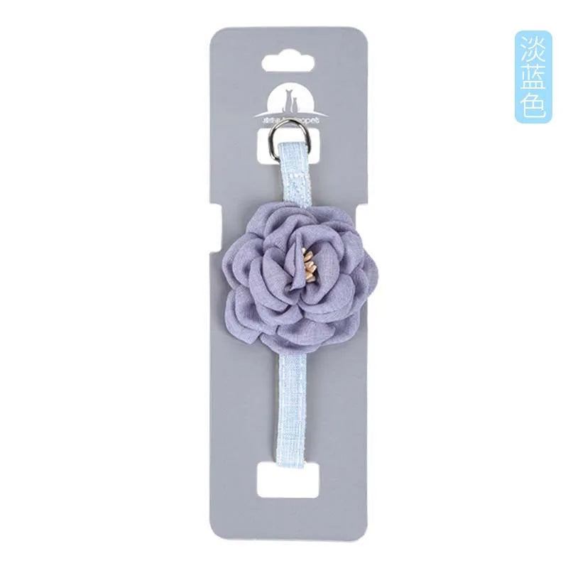 Cat Collar Adjustable Bow Tie Cat Flower Collar Safety Button Tie Necklace Puppy and Cat Gift Pet Accessories Puppy Collar