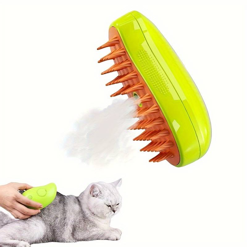 Steamy Dog Brush Electric Spray Cat Hair Brush 3 in1 Dog Steamer Brush for Massage Pet Grooming Removing Tangled and Loose Hair