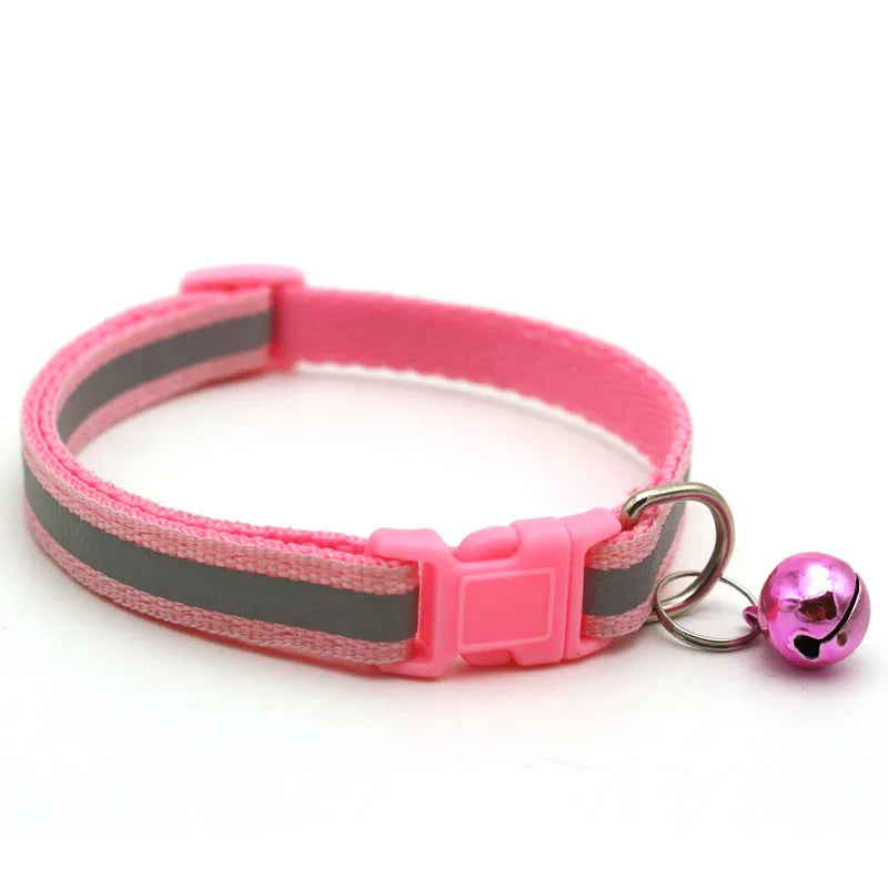 Reflective Breakaway Cat Collar Neck Ring Necklace Bell Pet Supplies Safety Elastic Adjustable Reflective Collar Pet Products