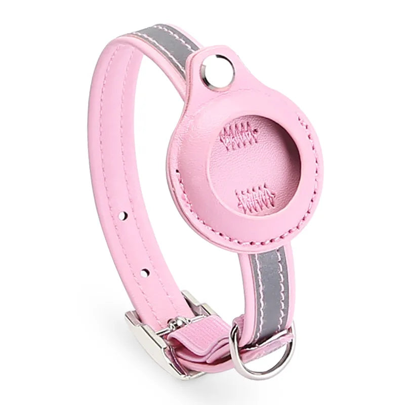 Anti-Lost Pet Cat Collar – Waterproof Reflective Collar with Apple Airtag Holder for Tracking and Positioning (Air Tag not Included).