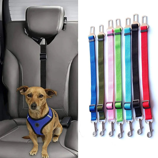 Adjustable Pet Cat Dog Car Seat Belt Pet Seat Vehicle Dog Harness Lead Clip Safety Lever Traction Dog Collars Dog Accessoires