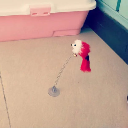 Cartoon Pet Cat Toy Stick Feather Rod Mouse Toy with Mini Bell Cat Catcher Teaser Interactive Cat Toy Kitten игрушки для кошек