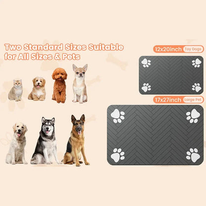 Dog Food Mat -Absorbent Dog Cat Mat for Food and Water Bowl, Quick Dry Dog Bowl Mat Dog Accessories-Dog Water Matt for Sloppy Drinkers