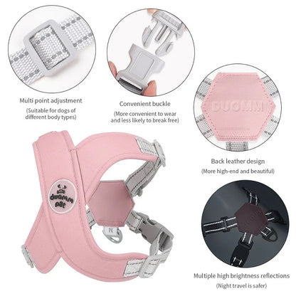X Shaped Dog Harness Vest Set for Small Meidum Dogs Harness Leash Reflective Puppy Cat Chest Straps Breathable Mesh Harnesses