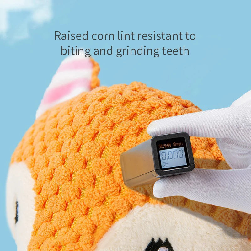 Pet Plush Toy Cat Dog Puzzle Toy Cute Animals Bite Resistant Interactive Squeaky Pet Dog Teeth Cleaning Chew Toy Pet Supplies