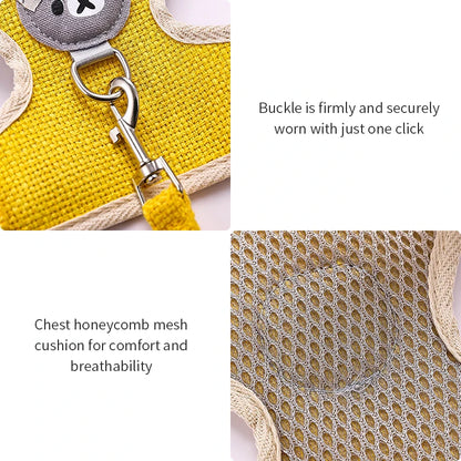 Newest Cute Rabbit Harness and Leash Set Bunny Pet Accessories Vest Harnesses Rabbit Leashes for Outdoor Walking Pets Supplies