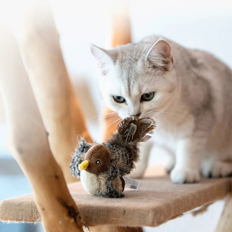 Flapping Bird Cat Toy, Interactive Flappy Bird Cat Toy Bird Toy for Cats, Simulated Chirping Bird Cat Toy, Interactive Cat Toy