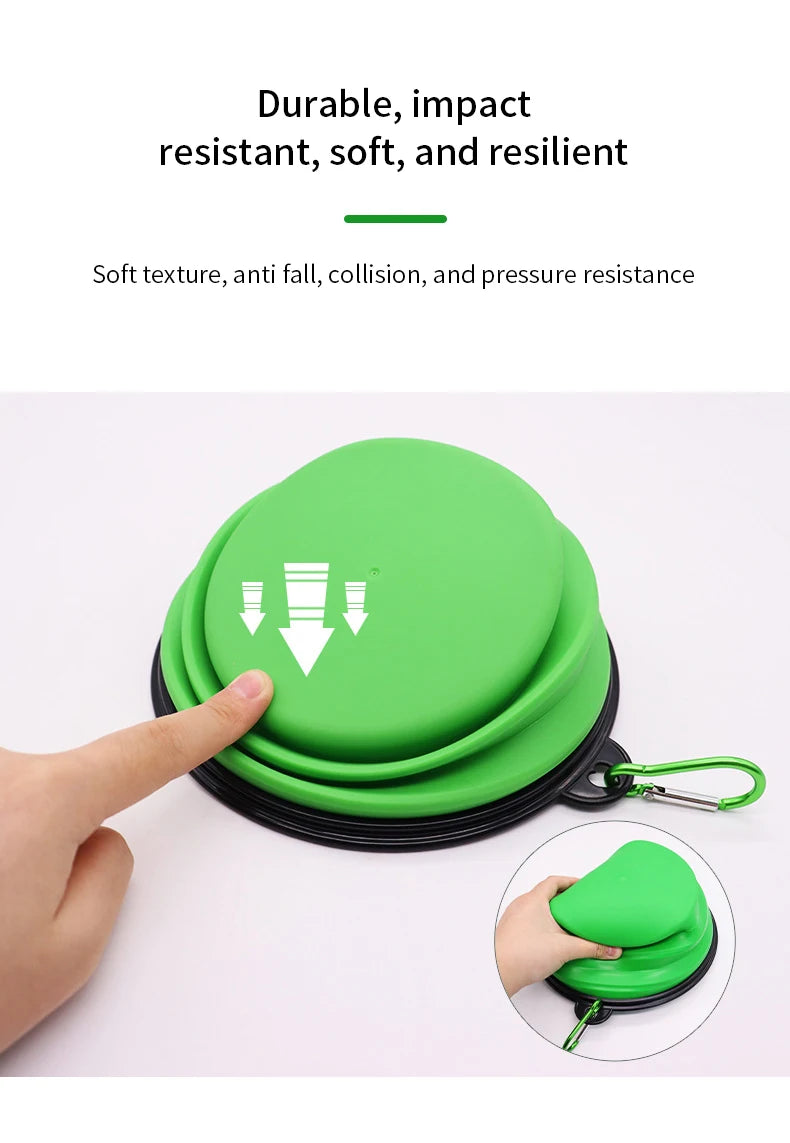 350ML Foldable Silicone Pet Bowl Portable Puppy Food Container Collapsible Feeder for Outdoor Camping Dog Accessories