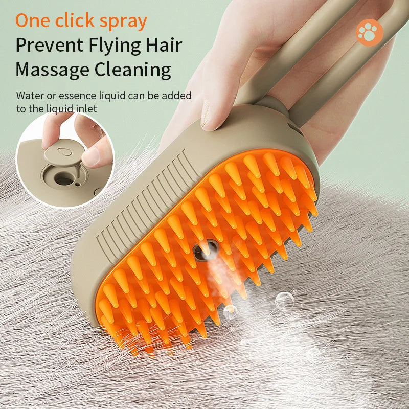 Pet Steam Brush Cat Dog Cleaning Steamy Spray Massage Beauty Comb 3 In 1 Hair Removal Grooming Supplies Pets Accessories