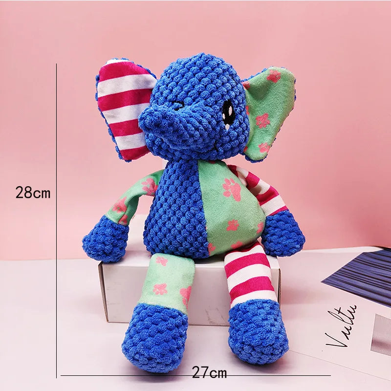 Pet Plush Toy Cat Dog Puzzle Toy Cute Animals Bite Resistant Interactive Squeaky Pet Dog Teeth Cleaning Chew Toy Pet Supplies