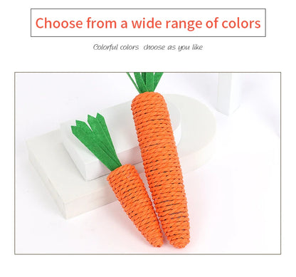 Carrot Pet Cat Toy Paper Rope Chew Toys Built-in Bell Small Animals Cute Pet Toys Wholesale