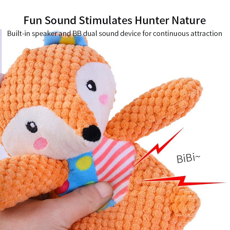 Pet Plush Toy Cat Dog Puzzle Toy Cute Animals Bite Resistant Interactive Squeaky Pet Dog Teeth Cleaning Chew Toy Pet Supplies