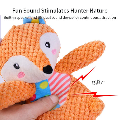 Pet Plush Toy Cat Dog Puzzle Toy Cute Animals Bite Resistant Interactive Squeaky Pet Dog Teeth Cleaning Chew Toy Pet Supplies