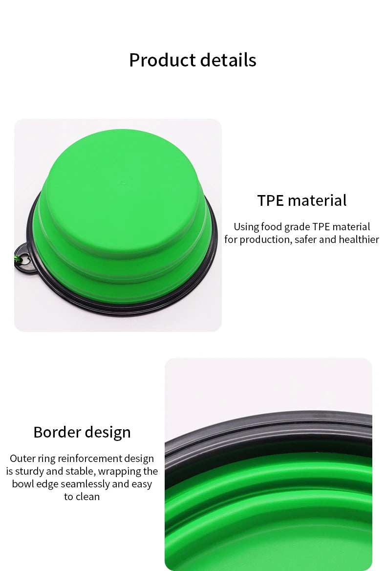 350ML Foldable Silicone Pet Bowl Portable Puppy Food Container Collapsible Feeder for Outdoor Camping Dog Accessories