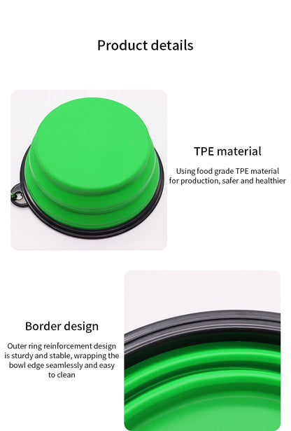 350ML Foldable Silicone Pet Bowl Portable Puppy Food Container Collapsible Feeder for Outdoor Camping Dog Accessories