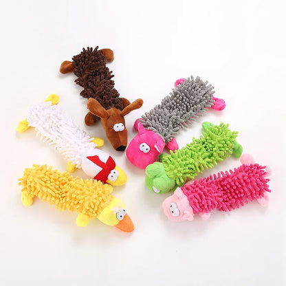 Durable Low Price Pet Dog Plush Toy Animal Shape with Squeaky for Small Dogs Chihuahua Yorkshire Bichon Puppy Chew Cleaning Toys