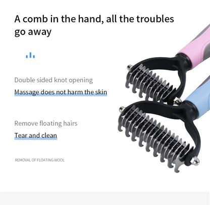 Professional Pet Deshedding Brush Dog Hair Remover Pet Fur Knot Cutter Puppy Cat Comb Brushes Dogs Grooming Shedding Supplies
