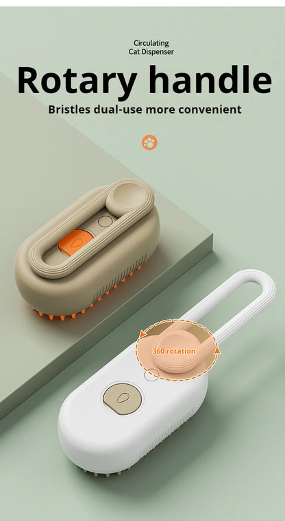 3 in 1 Pet Cat Dog Steamy Spray Cleaning Brush Electric Anti-splashing Hair Removal Massage Brush Pet Grooming Hair Removal Comb