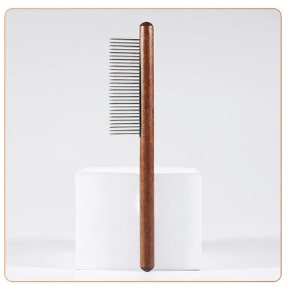 Cat Comb Stainless Steel Pet Hair Remover Wooden Handle Solid Cat Hair Comb Pet Grooming Dog Brush Cleaning Tool Pets Supplies