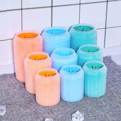 Dog Foot Cup Paw Washer Cleaner Dog Cat Foot Cleaning Brush Soft Silicone Dog Paw Cleaning Dog Paw Cleaning Bucket Accessories