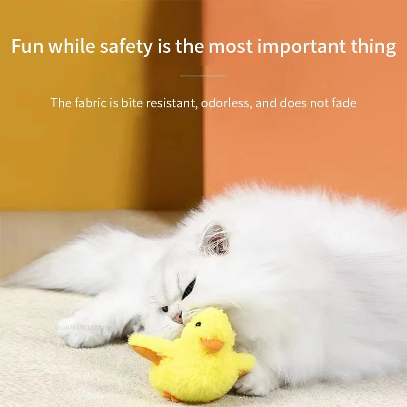 Flapping Duck Cat Toys Interactive Electric Bird Toys Washable Cat Plush Toy With Catnip Vibration Sensor Cats Game Toy Kitten
