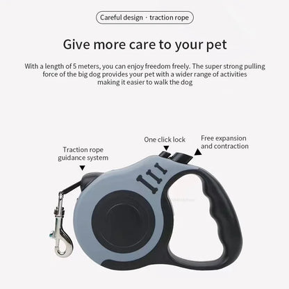3 Meters 5 Meters Retractable Dog Leash Pet Leash Traction Rope Belt Automatic Flexible Leash For Small Medium Large Dog Product