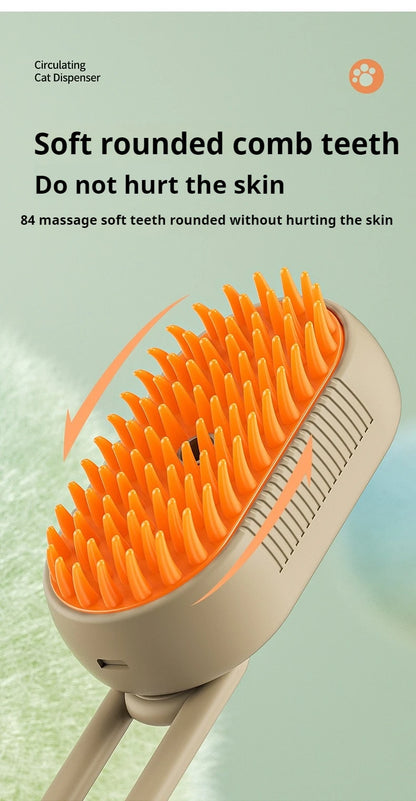 3 in 1 Pet Cat Dog Steamy Spray Cleaning Brush Electric Anti-splashing Hair Removal Massage Brush Pet Grooming Hair Removal Comb