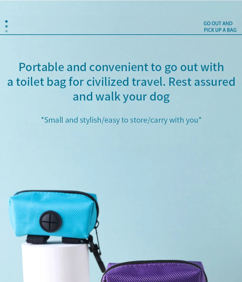 Pet Dog Poop Bag Holder Leash Attachment Adjustable Mini Travel Garbage Bag Dogs Waste Poop Bags Dispenser Pet Cleaning Tools