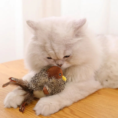 Flapping Bird Cat Toy, Interactive Flappy Bird Cat Toy Bird Toy for Cats, Simulated Chirping Bird Cat Toy, Interactive Cat Toy