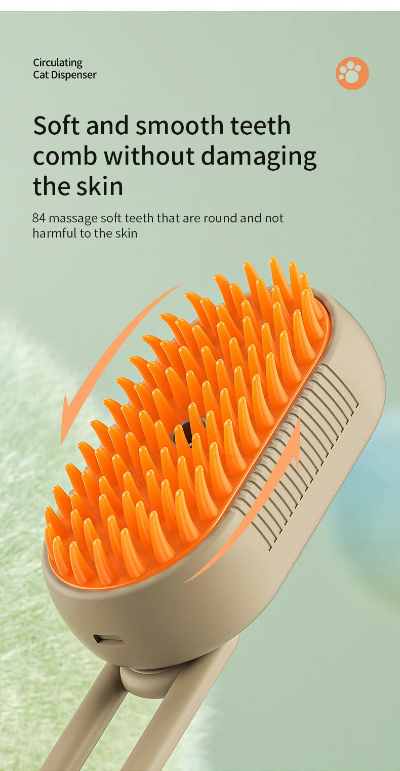 Pet Steam Brush Cat Dog Cleaning Steamy Spray Massage Beauty Comb 3 In 1 Hair Removal Grooming Supplies Pets Accessories