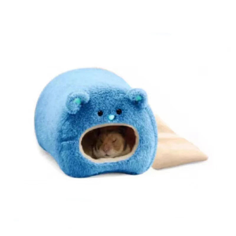 Hamster Soft Warm Bed Rat Hammock Pig Squirrel Winter Pet Toy Hamster Cage House Hanging Nest+Mat House Bed Animal Mice Rat Nest