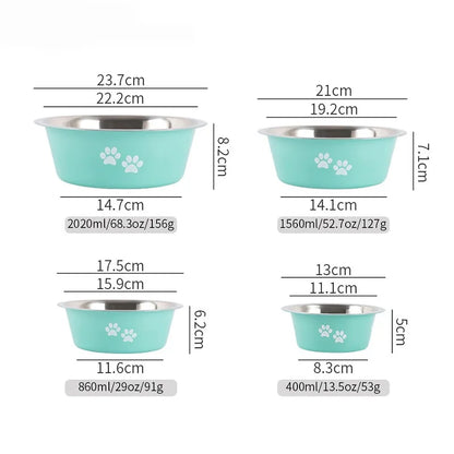 Non-slip Dog Bowls For Small Medium Large Dog Feeder Bowls And Drinkers Stainless Steel Pet Feeders Pets Dogs Accessories