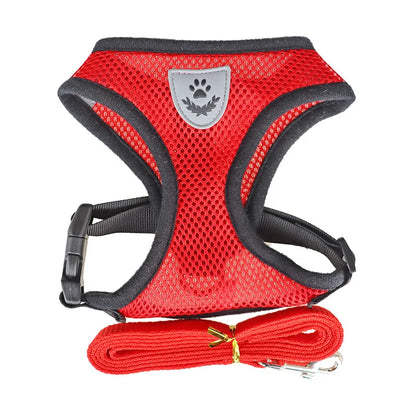 Cat Dog Harness with Lead Leash Adjustable Vest Polyester Mesh Breathable Harnesses Reflective sti for Small Dog Cat accessories