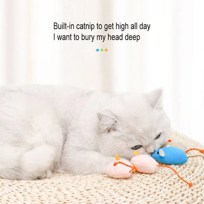 Pet Toy Catnip Mice Cats Toys Fun Plush Mouse Cat Toy For Kitten Colorful Cute Plush Interactive False Mouse Pet Cat Accessories