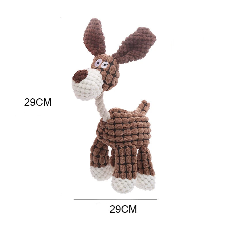 Fun Pet Toy Donkey Shape Corduroy Chew Toy For Dogs Puppy Squeaker Squeaky Plush Bone Molar Dog Toy Pet Training Dog Accessories