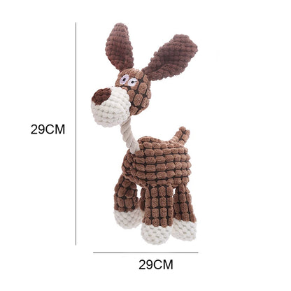 Fun Pet Toy Donkey Shape Corduroy Chew Toy For Dogs Puppy Squeaker Squeaky Plush Bone Molar Dog Toy Pet Training Dog Accessories