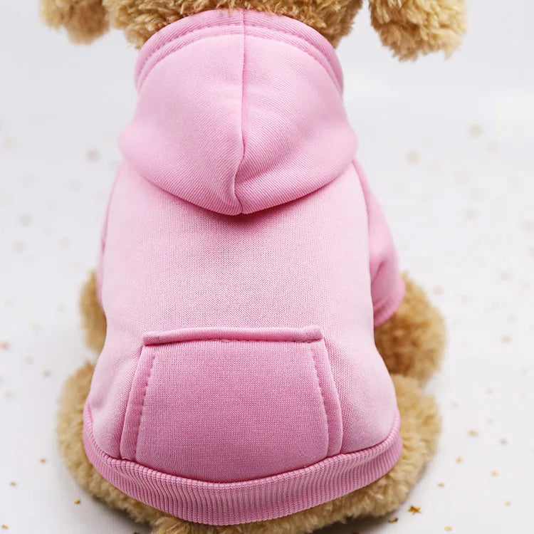 Puppy Pet Hooded Sweatshirt Autumn Winter Two-legged Pocket Cat Dog Clothes Soft Warm Dog Clothing