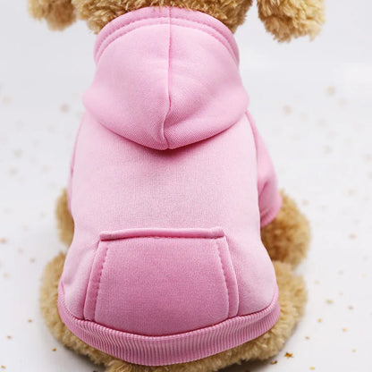 Puppy Pet Hooded Sweatshirt Autumn Winter Two-legged Pocket Cat Dog Clothes Soft Warm Dog Clothing