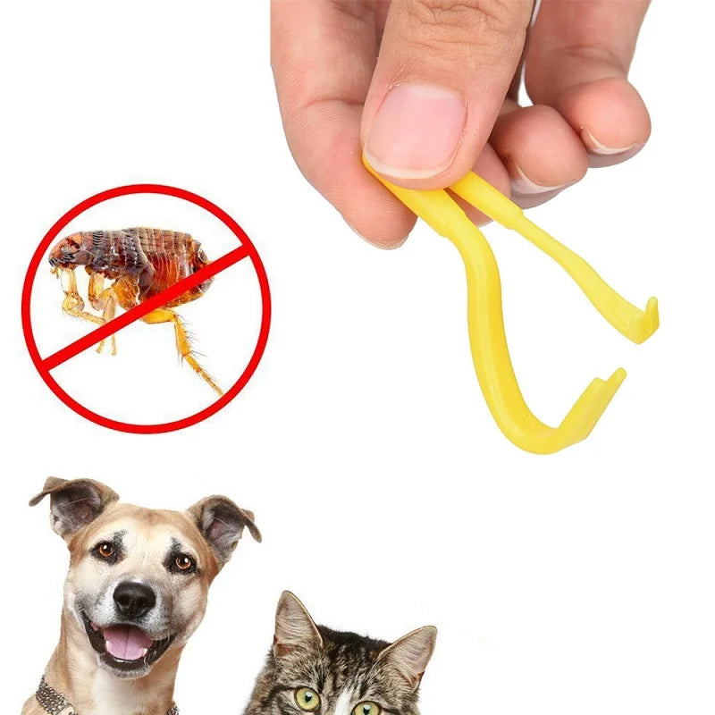 3-Piece Flea & Tick Remover Tool Set for Pets – Hooks, Tweezers, and Extractor for Cats and Dogs