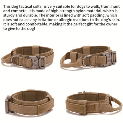 Durable Military Tactical Dog Collar German Shepard Medium Large Dog Collars For Walking Training Dog Collar Control Handle