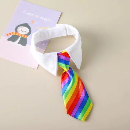 Fashion Dog Cat Grooming Cat Striped Bow Tie Animal Striped Bow Tie Collar Pet Adjustable Christmas Cat Collar Pet Collar