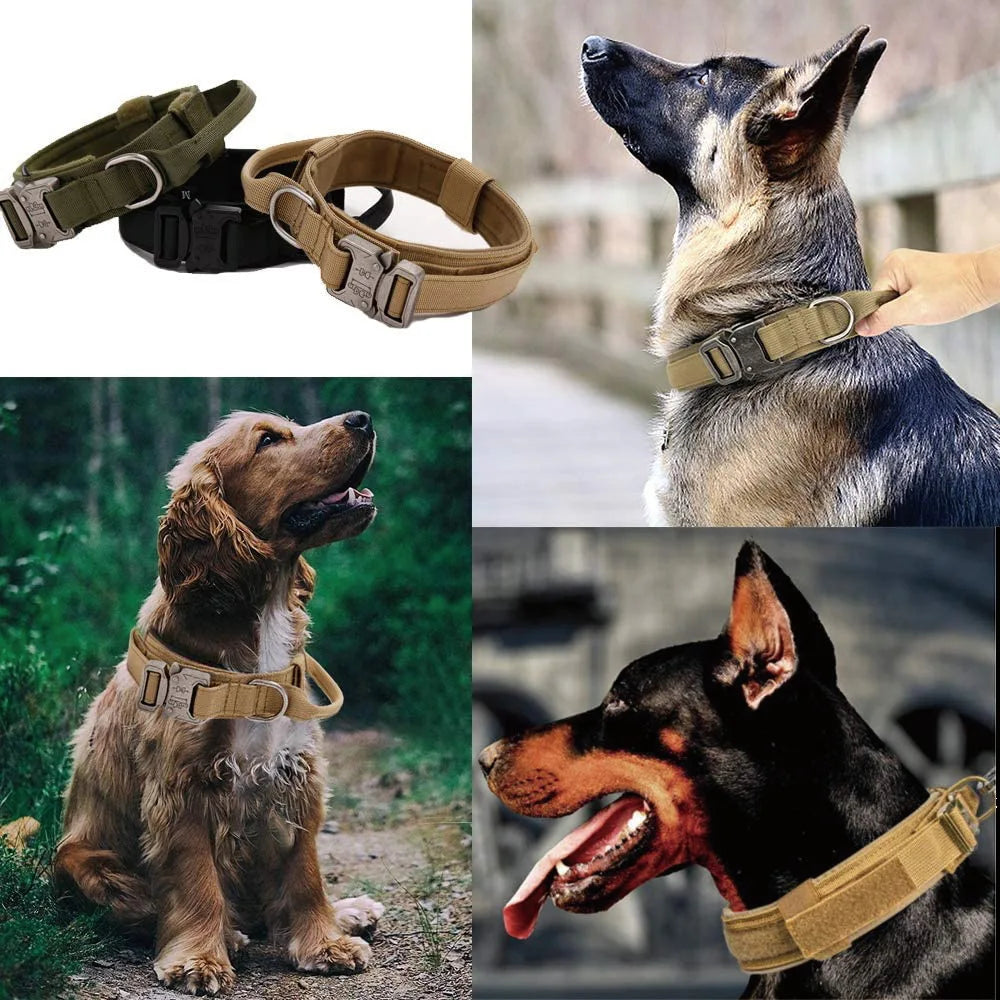 Durable Military Tactical Dog Collar German Shepard Medium Large Dog Collars For Walking Training Dog Collar Control Handle