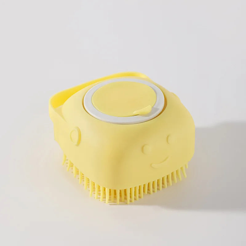 Pet Dog Shampoo Brush 2.7oz 80ml Cat Massage Comb Grooming Scrubber for Bathing Short Hair Soft Silicone Rubber