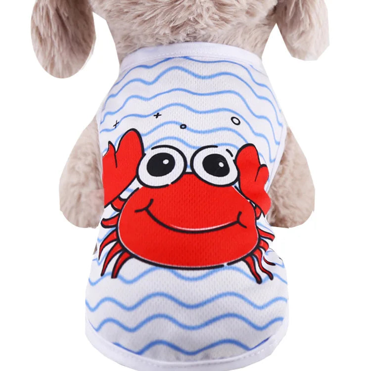 Pet Dog Clothes Clothing Cartoon  Puppy Dogs Soft Vests Summer Shirt Casual T-Shirt for Small Pet Supplies vest for dogs
