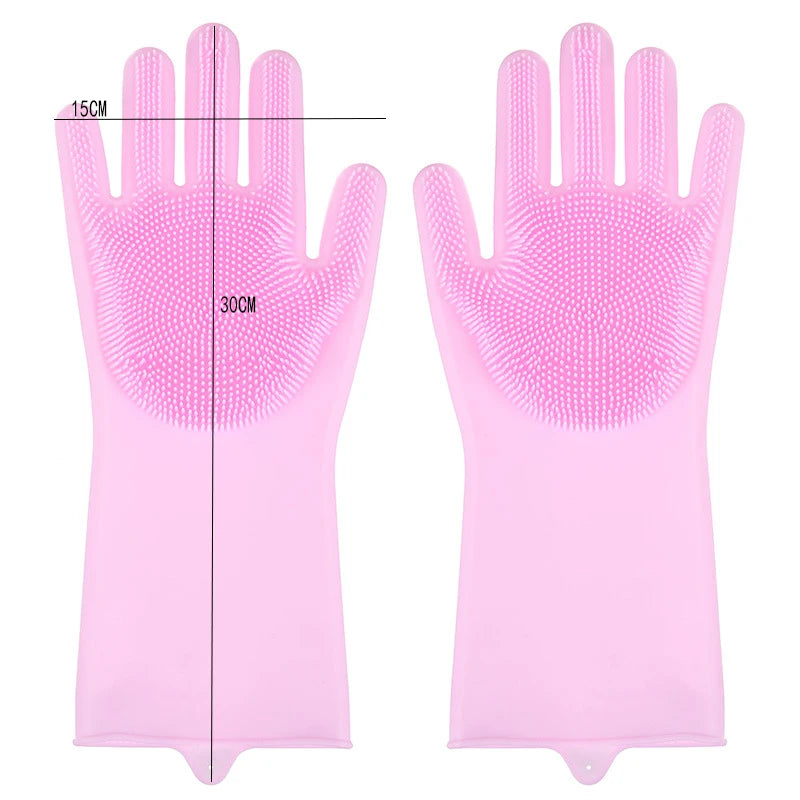 Pet Grooming Cleaning Gloves Dog Cat Bathing Shampoo Glove Scrubber Magic Dishwashing Cleanner Sponge Silicon Hair Removal Glove