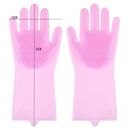 Pet Grooming Cleaning Gloves Dog Cat Bathing Shampoo Glove Scrubber Magic Dishwashing Cleanner Sponge Silicon Hair Removal Glove